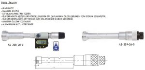 Üç Nokta Temaslı İç Çap Mikrometresi ( 12-100 ) -ASİMETO